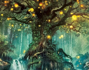 ROLLED Paint By Numbers - Enchanted Forest - 40x50cm DIY painting kit - Same day dispatch