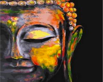 ROLLED Paint By Numbers - BUDDHA - 40x50cm DIY painting kit - Same day dispatch