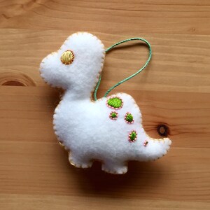 Diplodocus Dinosaur Ornament Hand-Embroidered Christmas Ornament
