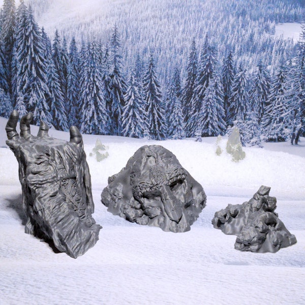 Snowy Warden Ruins 15mm 28mm 32mm for D&D Icewind Dale Terrain, DnD Pathfinder Frostgrave Frozen Arctic Icy, Gift for Tabletop Gamers