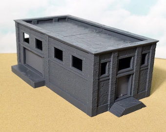 Miniature Brick Warehouse 15mm-32mm, Post Apocalyptic City Ruins for Urban Wargaming Terrain
