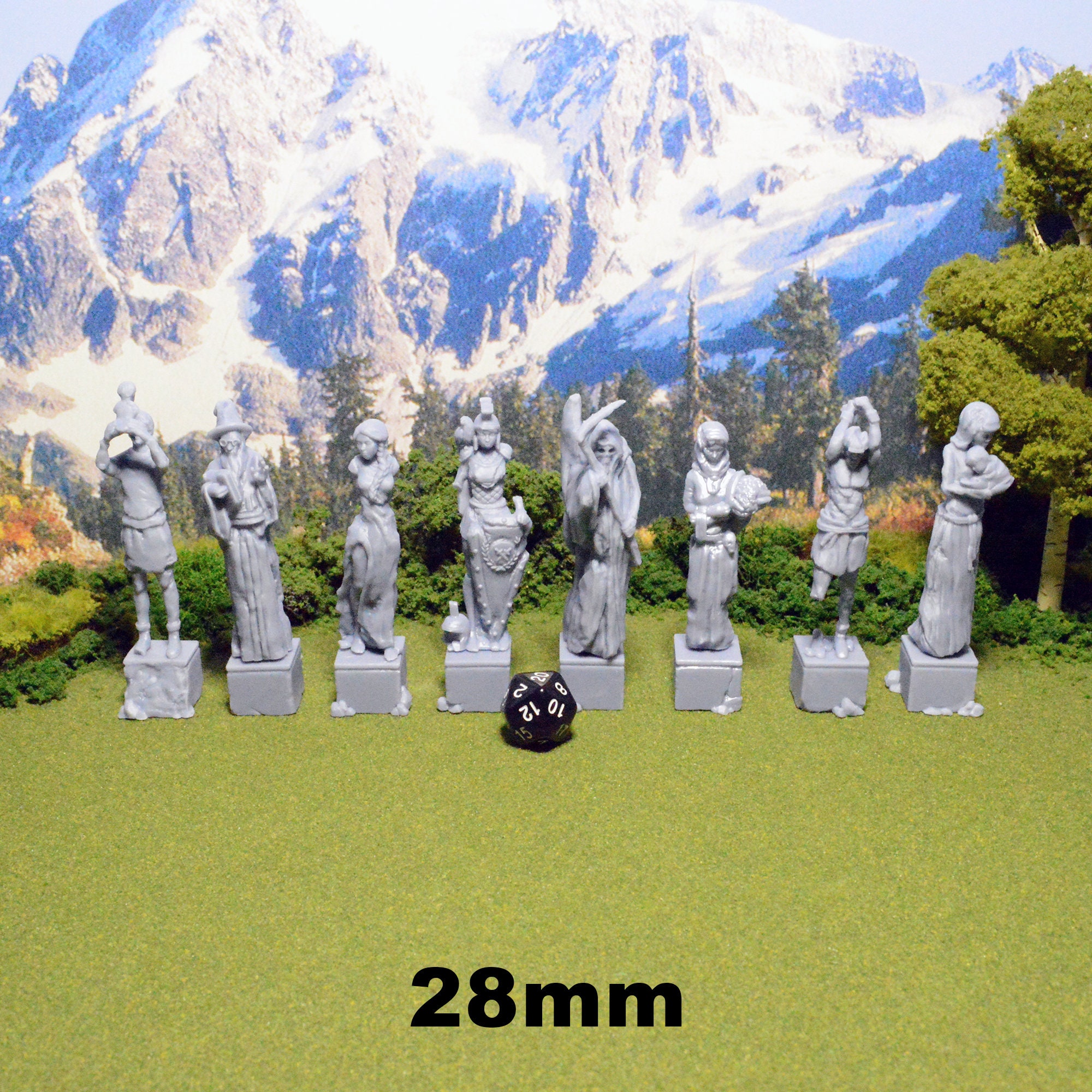 Guardian Statues 28mm 32mm for D&D Terrain, DnD Pathfinder Shadowfell