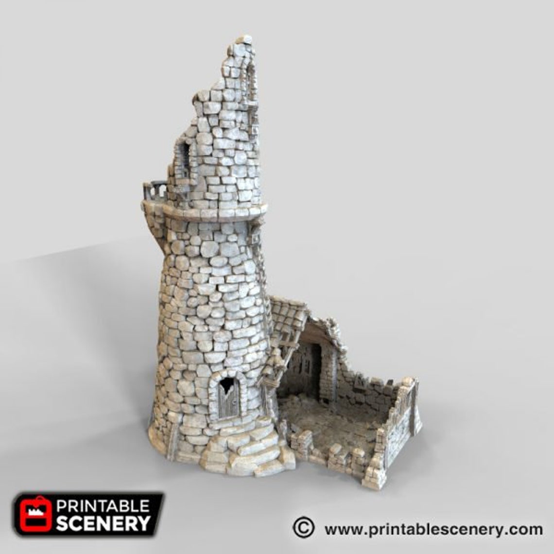 Ruined Lighthouse 15mm 28mm for D&D Terrain Warhammer 40k image 10