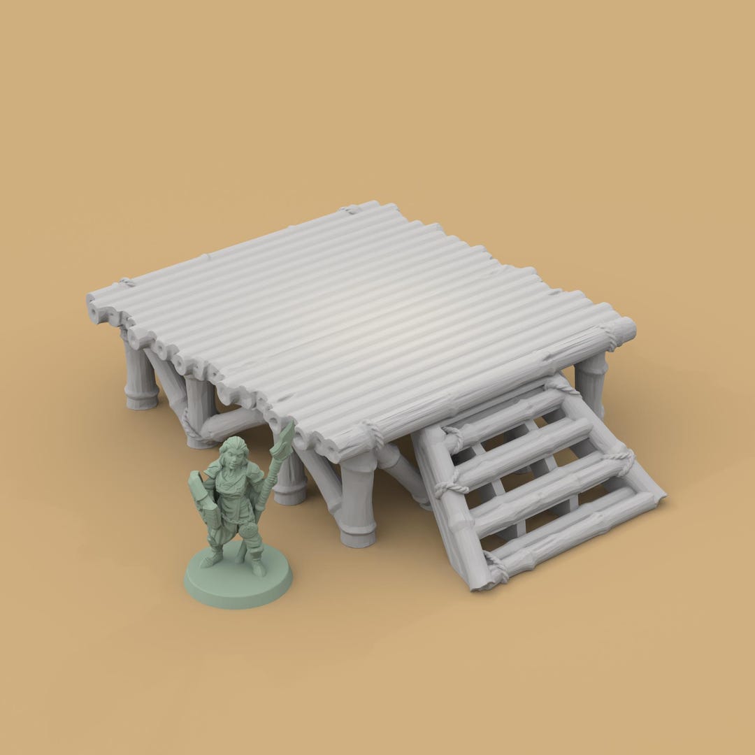 Miniature Bamboo Platform for D&D, TTRPG 15mm-56mm - Etsy