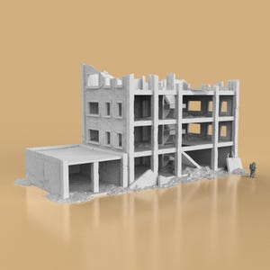 Post Apocalyptic City Office Ruins for Wargames Terrain 15mm-32mm image 2