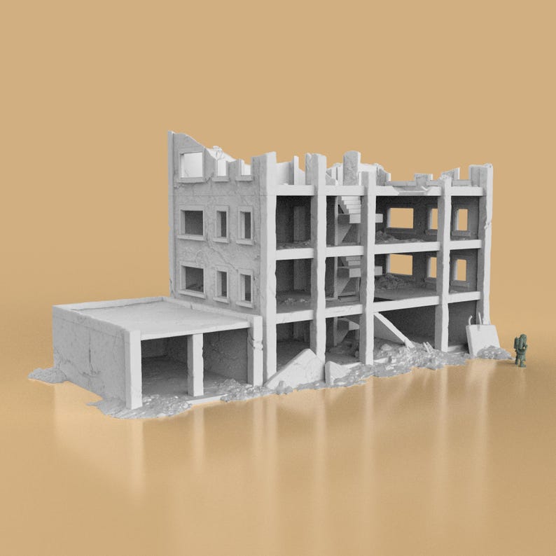 Post Apocalyptic City Office Ruins for Wargames Terrain 15mm-32mm image 2