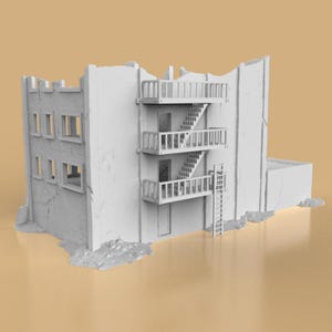 Post Apocalyptic City Office Ruins for Wargames Terrain 15mm-32mm image 4