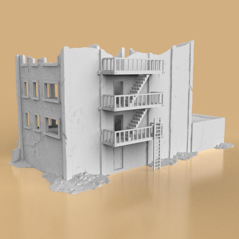Post Apocalyptic City Office Ruins for Wargames Terrain 15mm-32mm image 4