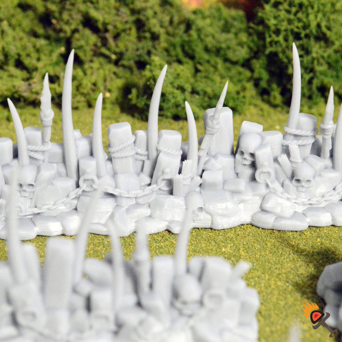 The Man In The High Castle QP3D - Battle Ruined Building Pillars Wall Age 10+, Terrain Scenery For Tabletop & RPG 28-32mm Miniatures Wargame Props DnD D&D, 3D Printed And Warhammer Gelu00e4nde