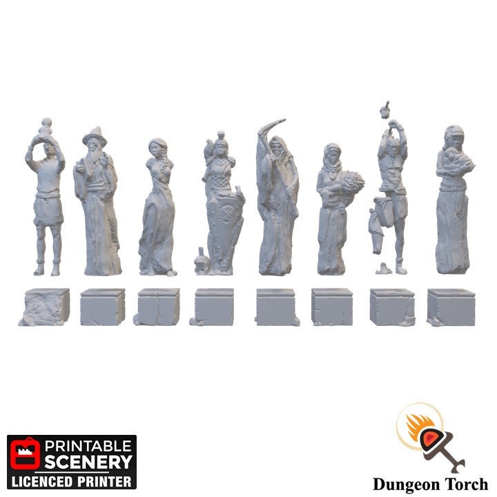 Guardian Statues 28mm 32mm for D&D Terrain, DnD Pathfinder Shadowfell