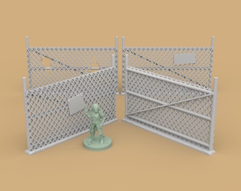 Chain Link Fences: Post-Apocalyptic Tabletop Gaming Scenery 15mm-32mm