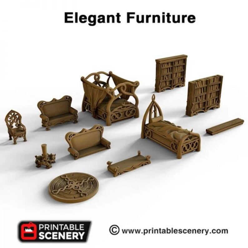 Miniature Elegant Furniture 15mm 28mm 32mm for D&D Terrain Etsy