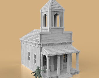 Old West Church for Wild West TTRPG, Western Dioramas 15mm-35mm