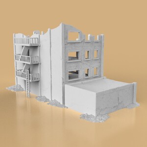 Post Apocalyptic City Office Ruins for Wargames Terrain 15mm-32mm image 3