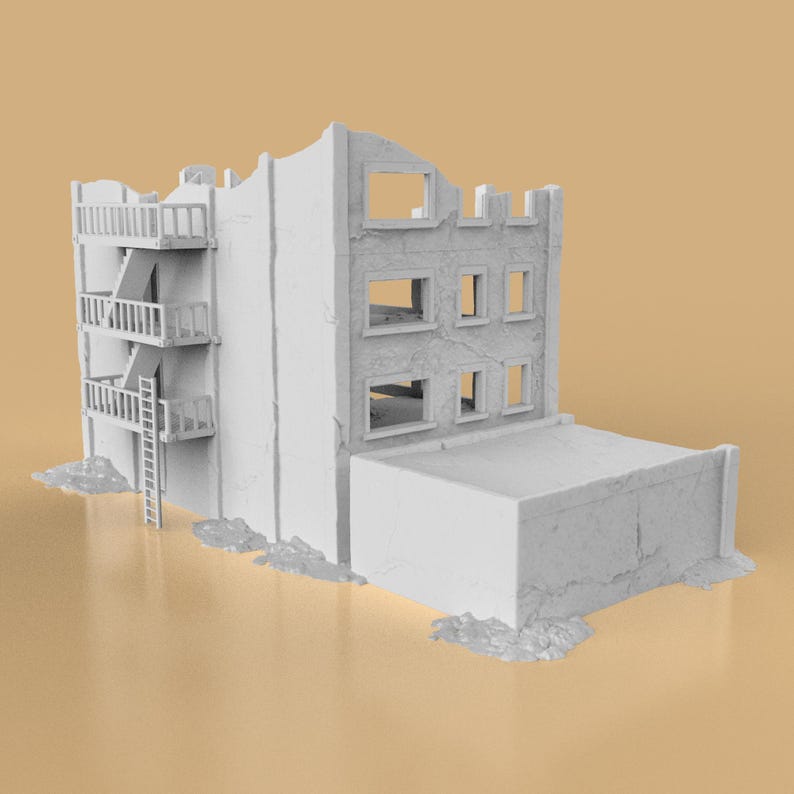 Post Apocalyptic City Office Ruins for Wargames Terrain 15mm-32mm image 3
