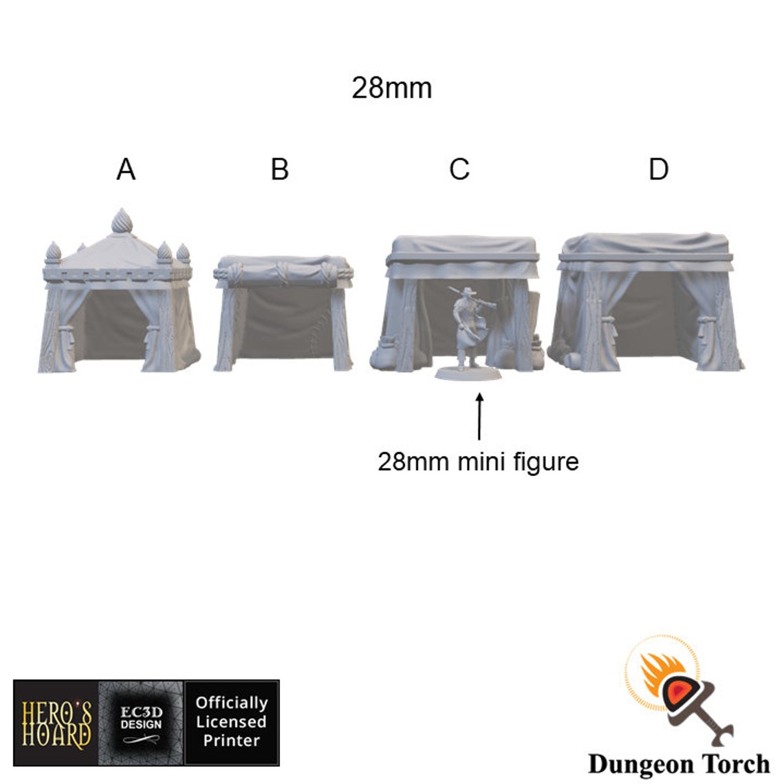 Small Tents 28mm 32mm for D&amp;D Camp Terrain DnD Terrain | Etsy