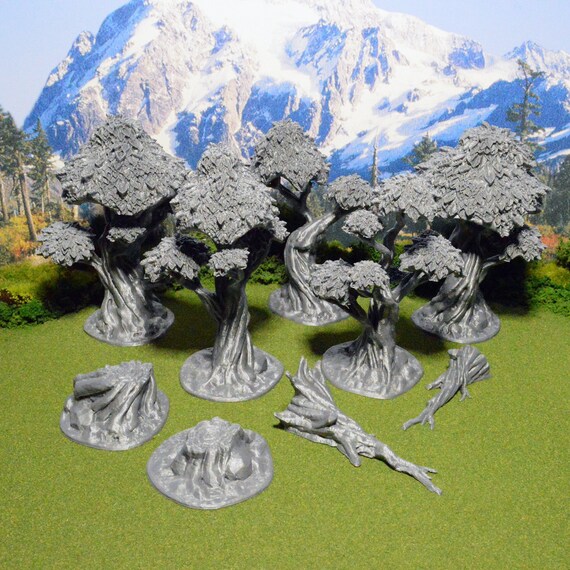 Miniature Trees 15mm 28mm for D&amp;D Terrain Dnd Pathfinder - Etsy India
