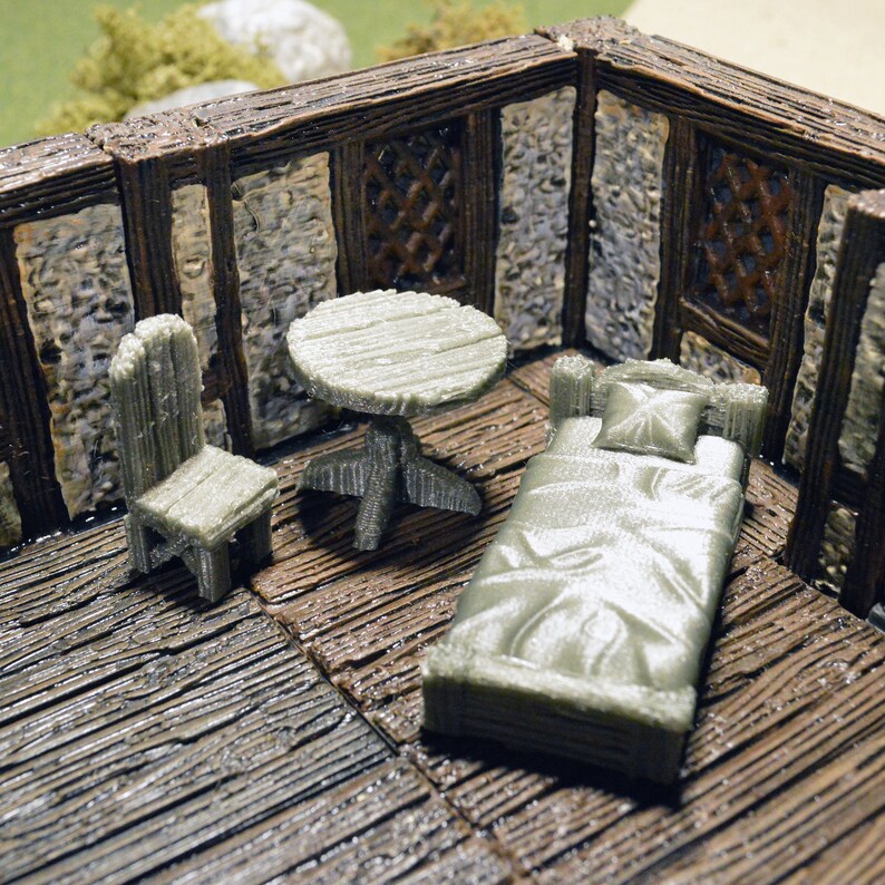 Miniature Simple Furniture 15mm 28mm 32mm for D&D Terrain DnD Etsy
