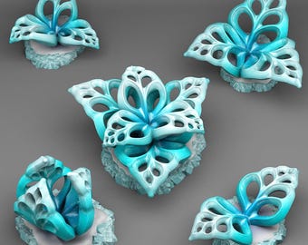 Winter Wonderland Ice Flowers for D&D, TTRPG Scenery, Fantasy Dioramas 15mm-42mm
