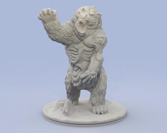Undead Bear Miniature for D&D Icewind Dale Creatures 15mm-32mm