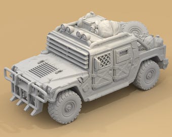Miniature Humvee for Gaslands 20mm-32mm, Post-Apocalyptic Fallout Wasteland Warfare HMMWV