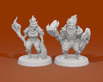 3D Printed Miniature Azers for D&D Pathfinder TTRPG 15mm-32mm