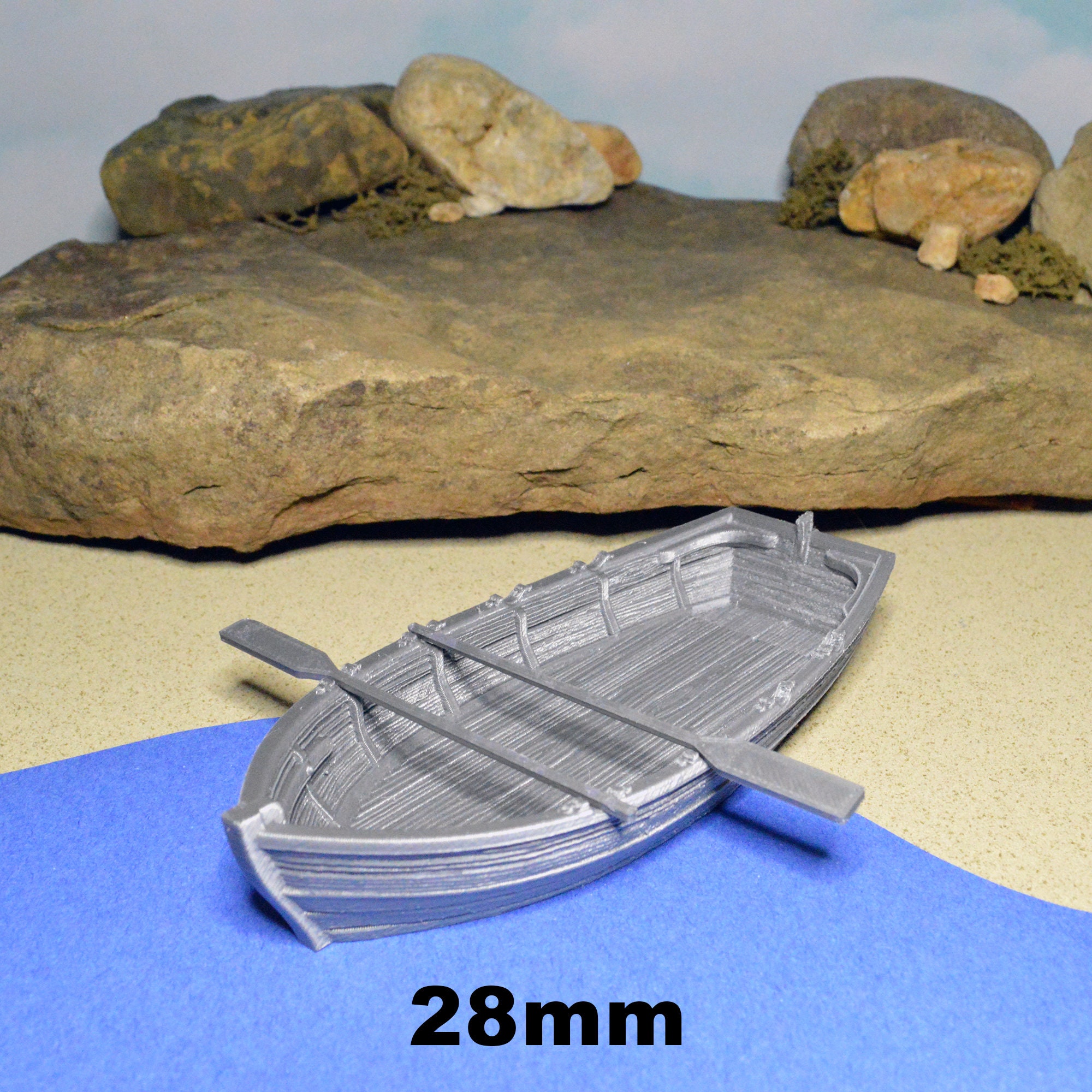 Elven Dragon Ship 28mm for D&D Terrain, DnD Pathfinder Elven Boat
