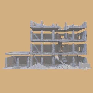 Post Apocalyptic City Office Ruins for Wargames Terrain 15mm-32mm image 7