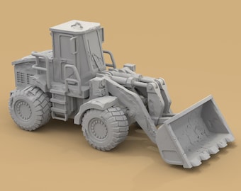 Front Loader Wreck Miniature for Gaslands, Fallout Wasteland 20mm-56mm