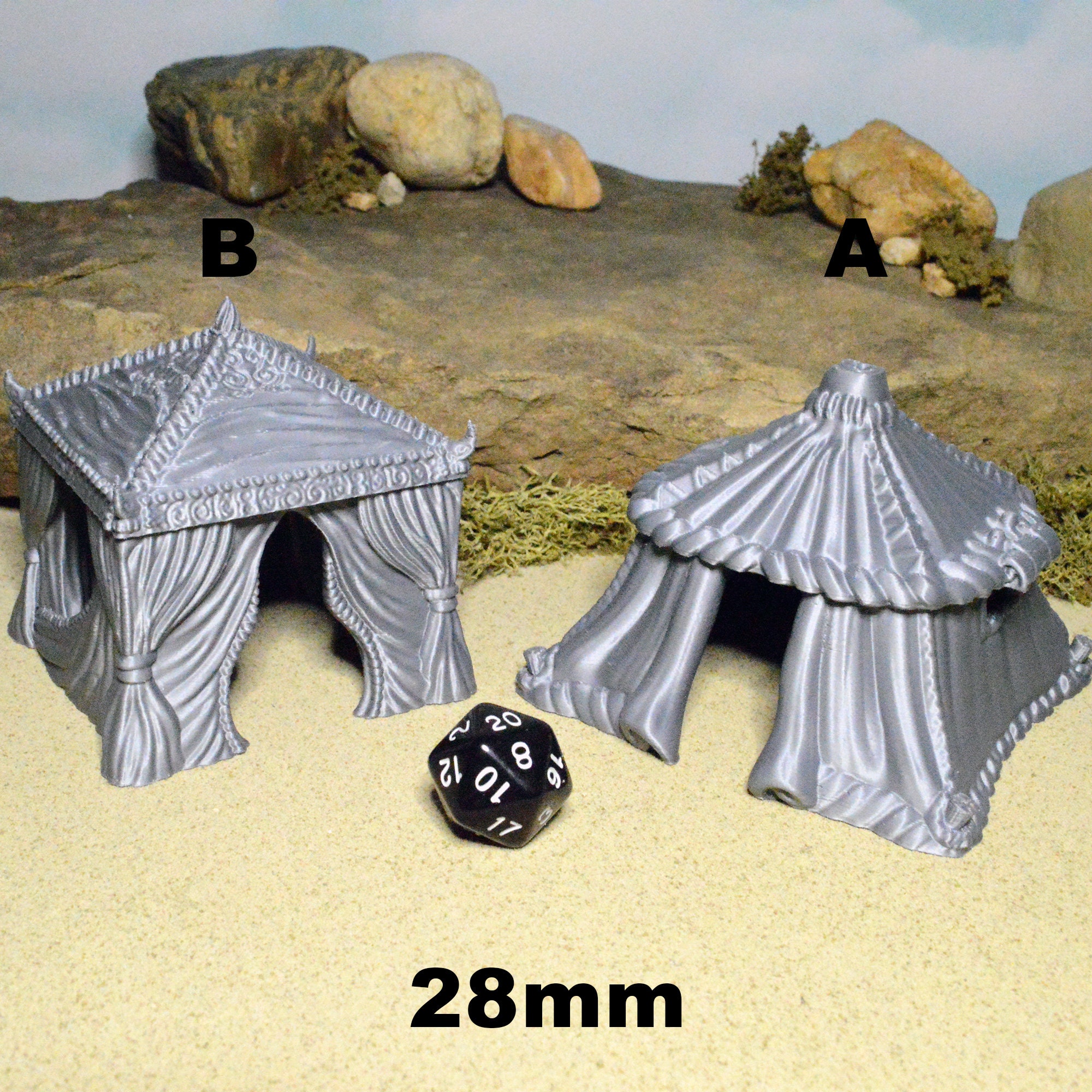 Small Tents 28mm 32mm for D&D Camp Terrain, DnD Terrain, Pathfinder