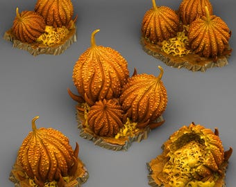 Cactus Pumpkins for D&D, TTRPG, Dioramas 15mm-56mm