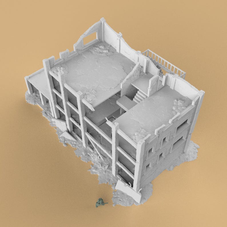 Post Apocalyptic City Office Ruins for Wargames Terrain 15mm-32mm image 5