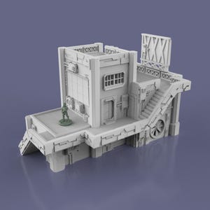 Cyberpunk Sci-Fi Storage Garage for Wargames 15mm-32mm