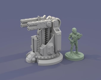 Sci-Fi Defense Turret for Wargaming, TTRPG 15mm-56mm