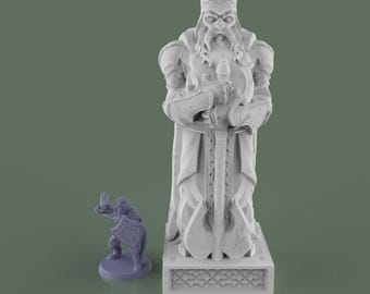 Dwarven Stone Statue for D&D, Pathfinder, TTPRG Terrain 15mm-56mm