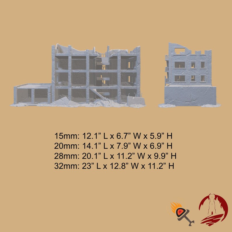 Post Apocalyptic City Office Ruins for Wargames Terrain 15mm-32mm image 6