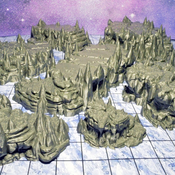 Raised Cavern Floors 28mm for D&D Terrain, DnD Pathfinder, Underdark, Out of the Abyss, Fantasy Terrain Rocks, Gift for Tabletop Gamers
