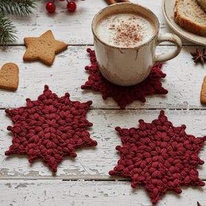 Snowflake Star Crochet Pattern: Christmas Ornament, Coaster (PDF Download