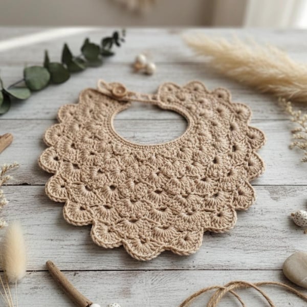 Crochet Baby Bib Pattern PDF: Bandana Drool Bib (US Terms)