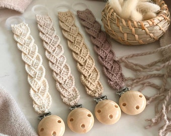 Crochet Pacifier Clip Pattern PDF – English US Terms – Dummy Clip, Soother Holder, Baby Shower Gift, Newborn Accessory