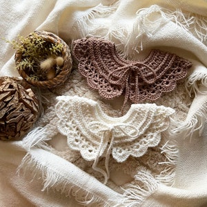 Lovely collar, Crochet Collar Pattern PDF – English US Terms – Detachable Peter Pan Collar, Baby Girl Bib Collar, Vintage Style