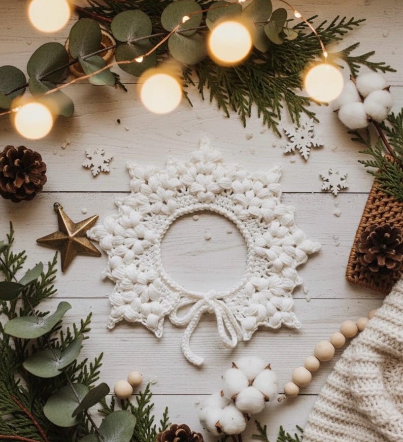 Crochet Snowflake Collar Pattern: Baby to Adult Sizes (US Terms) (PDF Pattern) image 2