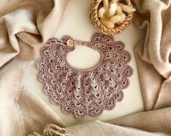 Crochet Baby Bib Pattern PDF –English US- terms - Bandana Drool Bib, Baby Shower Gift, Newborn Bib Crochet Pattern