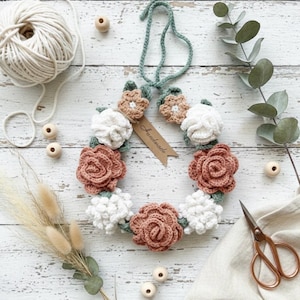 Crochet Flower Crown Pattern: Midsummer Wreath, Festival Headpiece (PDF Pattern, US Terms, 3 Sizes)