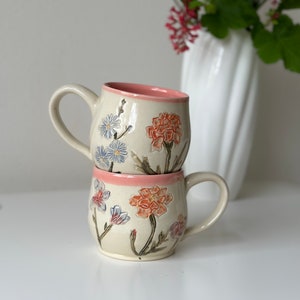 Spring Wildflower Mug | 16 oz | Handmade Pottery Mug | Mother’s Day Gift | Birthday Gift | Gifts For Her