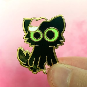 Sock Kitten Gold Hard Enamel Pin | Funny Cute Cat Pin, Ita Bag Black Kitten, Hard Enamel Backpack Jacket Brooch, Silly Cartoon Black Cat