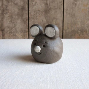 Koala Bear Ceramic Figurine Brown Gray Stoneware Ceramic Miniature Koala, Funny Koala Figurine, Koala Lovers Gift, Australian Animals image 3