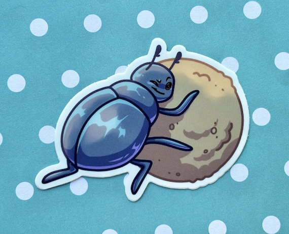 Dung Beetle Sticker | Cute Bug Animal Sticker, Funny Large Vinyl Matte  Beetle Sticker, Large Waterproof Water Bottle Laptop Sticker - Etsy