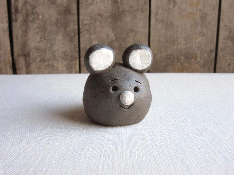 Koala Bear Ceramic Figurine Brown Gray Stoneware Ceramic Miniature Koala, Funny Koala Figurine, Koala Lovers Gift, Australian Animals image 1