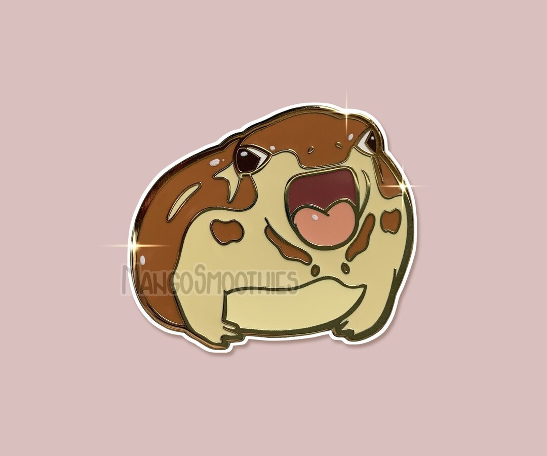 Yawning Rain Frog Gold Hard Enamel Pin Cute Funny Frog Brooch, Rain ...